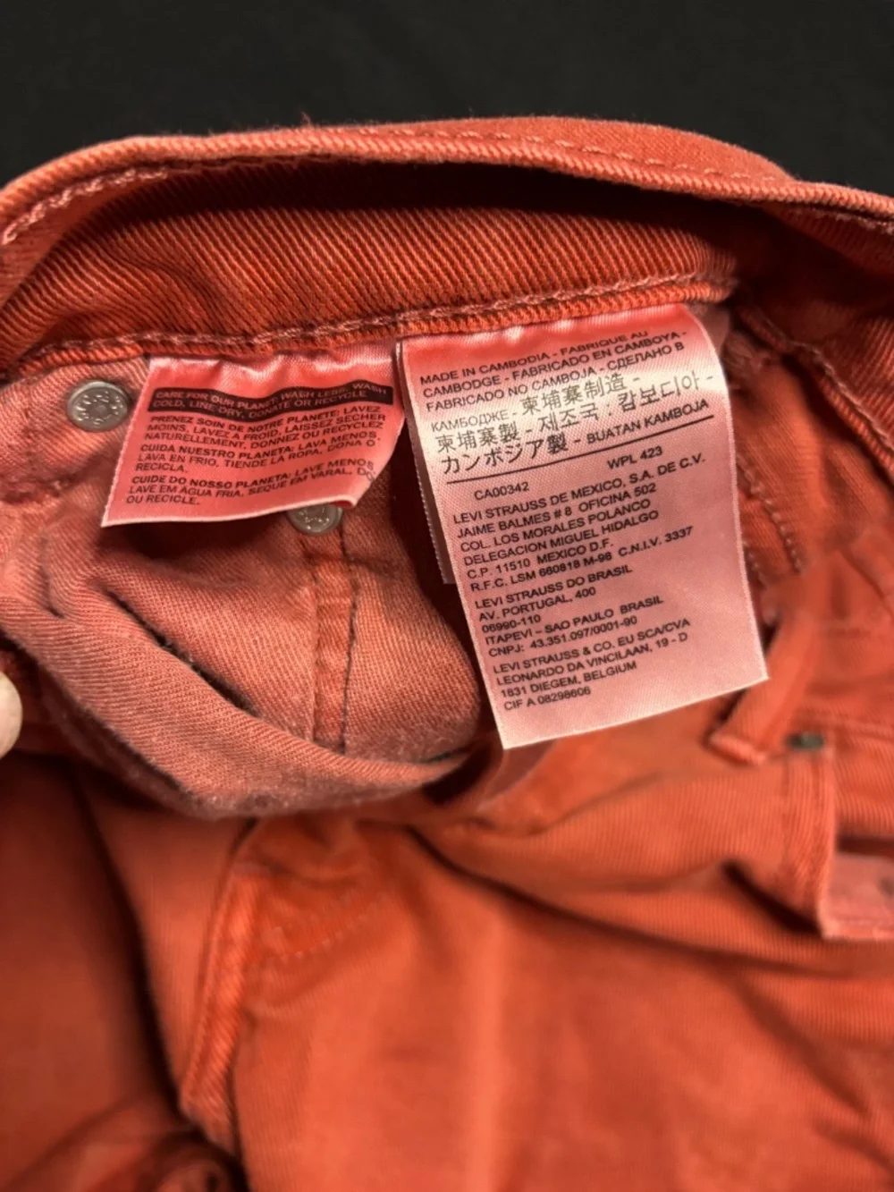 Levi's Men's 514 32x34 Rose/Burgundy Slim Straight Pants Casual Denim Jeans